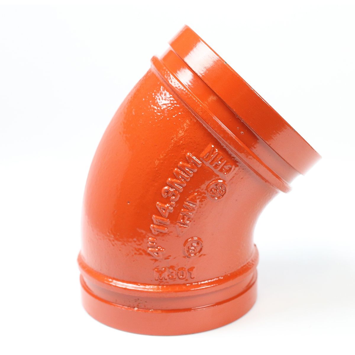 1-1/2" Grooved 45° Elbow – Ductile Iron, UL/FM Approved