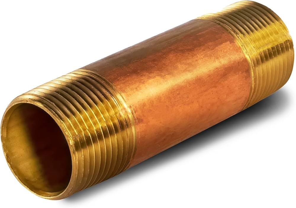 1-1/2" x 10" Brass Pipe Nipple (Threaded Both Ends)
