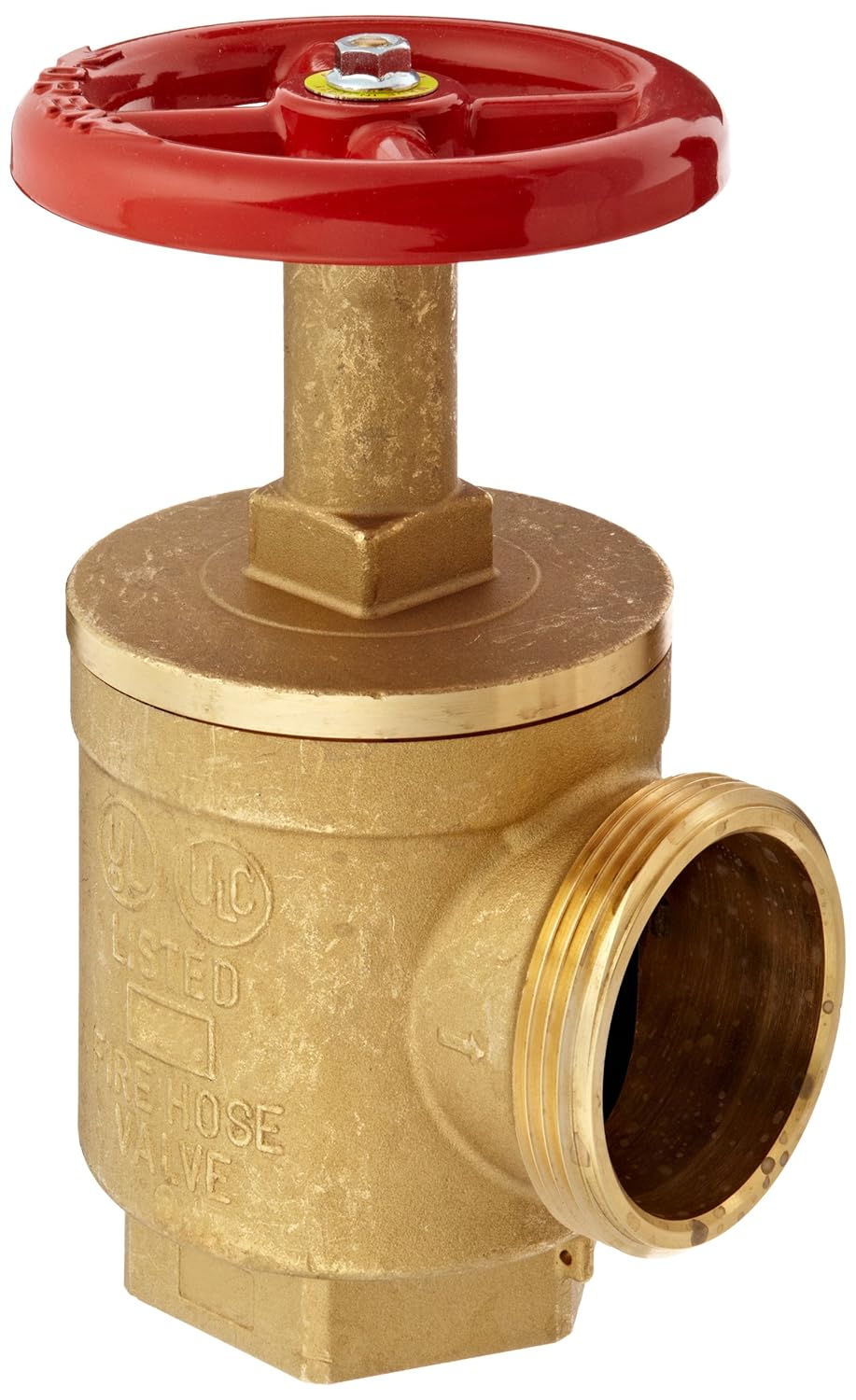 2-1/2" NPT Female x 2-1/2" NST Male Brass Fire Hose Angle Valve – 300 PSI, UL/FM Approved