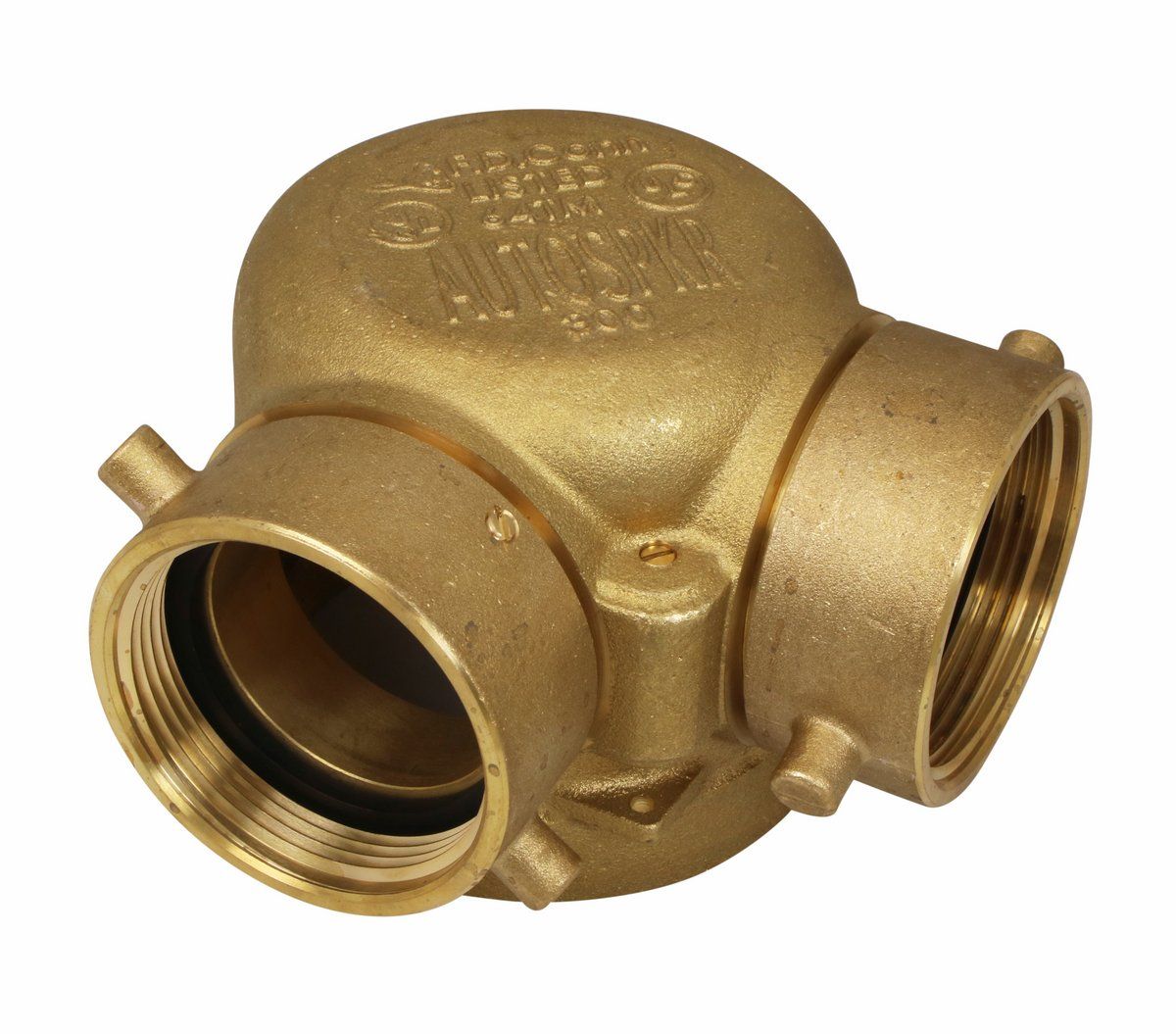 4" x 2-1/2" x 2-1/2" 90° Siamese Fire Department Connection (Brass, NST)