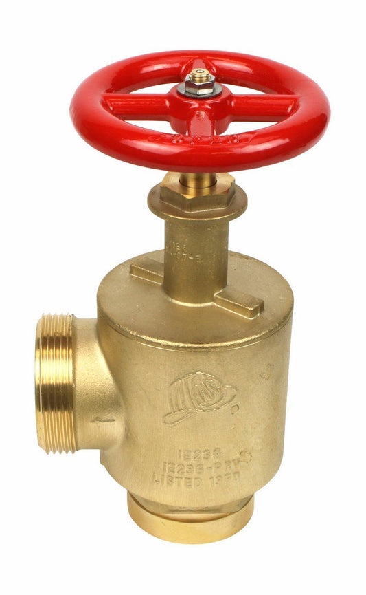2-1/2" Grooved x Male NST Brass Angle Hose Valve (UL/FM, 300 PSI)