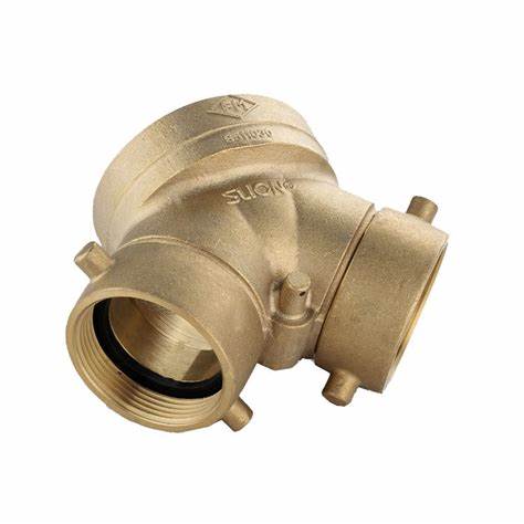 4" x 2-1/2" x 2-1/2" Straight Siamese Fire Department Connection (Brass, NST)
