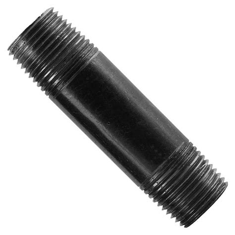 1" × 1-1/2" Black Steel Nipple (Threaded Both Ends)