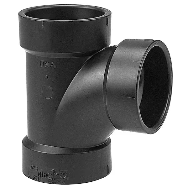 4" ABS Sanitary Tee (Hub x Hub x Hub)