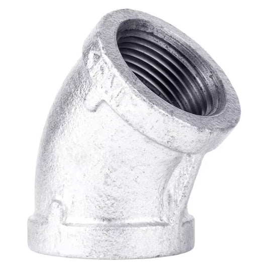 1/2" Galvanized 45° Elbow (Threaded Pipe Fitting)